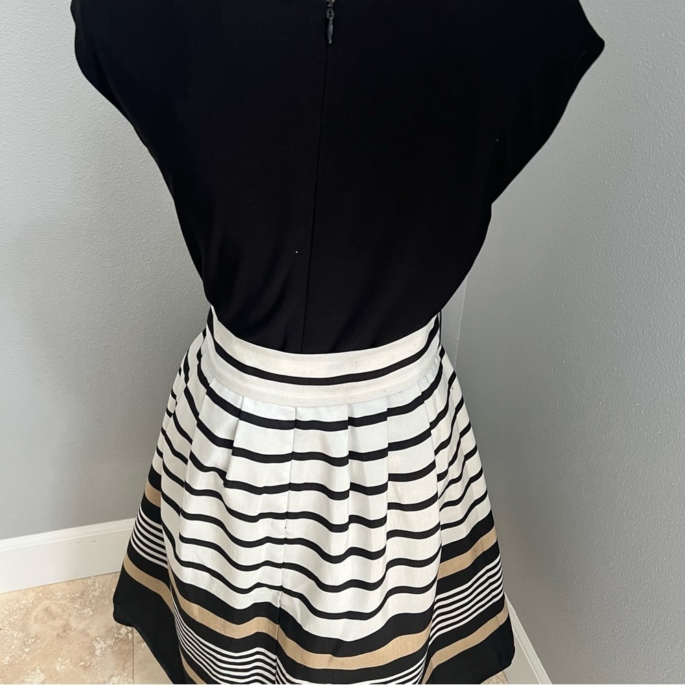 Dressbarn Black and White Pleated Midi Dress - Picture 6 of 14